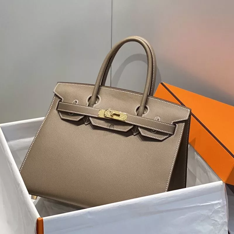 Cheap Hermes Birkin Bag Epsom Leather Gold Hardware In Grey 0120