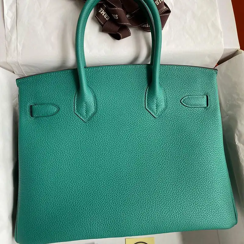 Affordable Hermes Birkin Bag Togo Leather Palladium Hardware In Malachite Green 0126