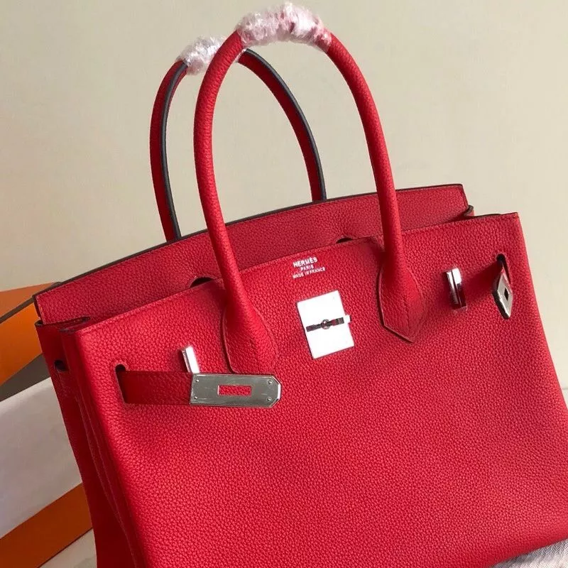 Cheap Hermes Birkin Bag Togo Leather Palladium Hardware In Red 0120