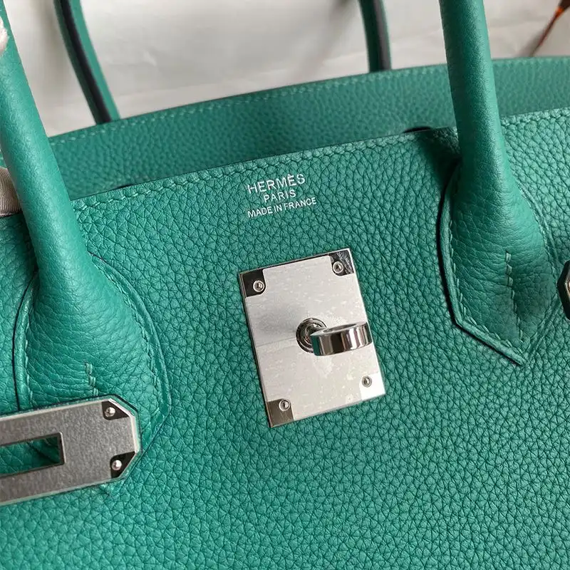 Affordable Hermes Birkin Bag Togo Leather Palladium Hardware In Malachite Green 0126