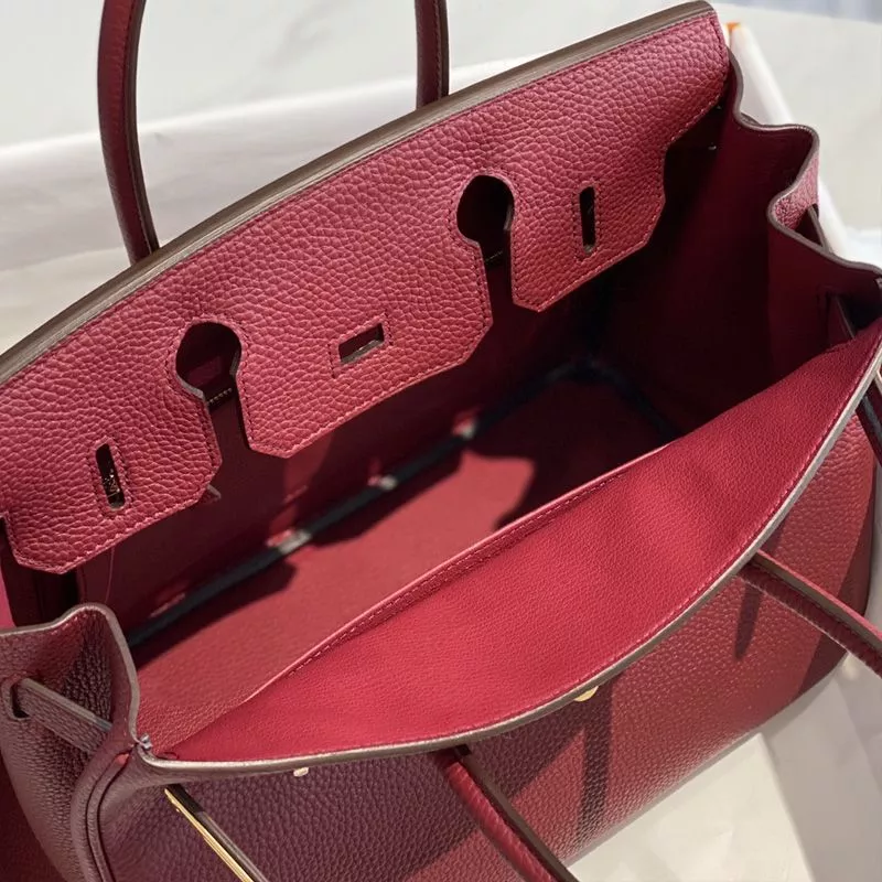 Affordable Hermes Birkin Bag Togo Leather Gold Hardware In Burgundy 0120