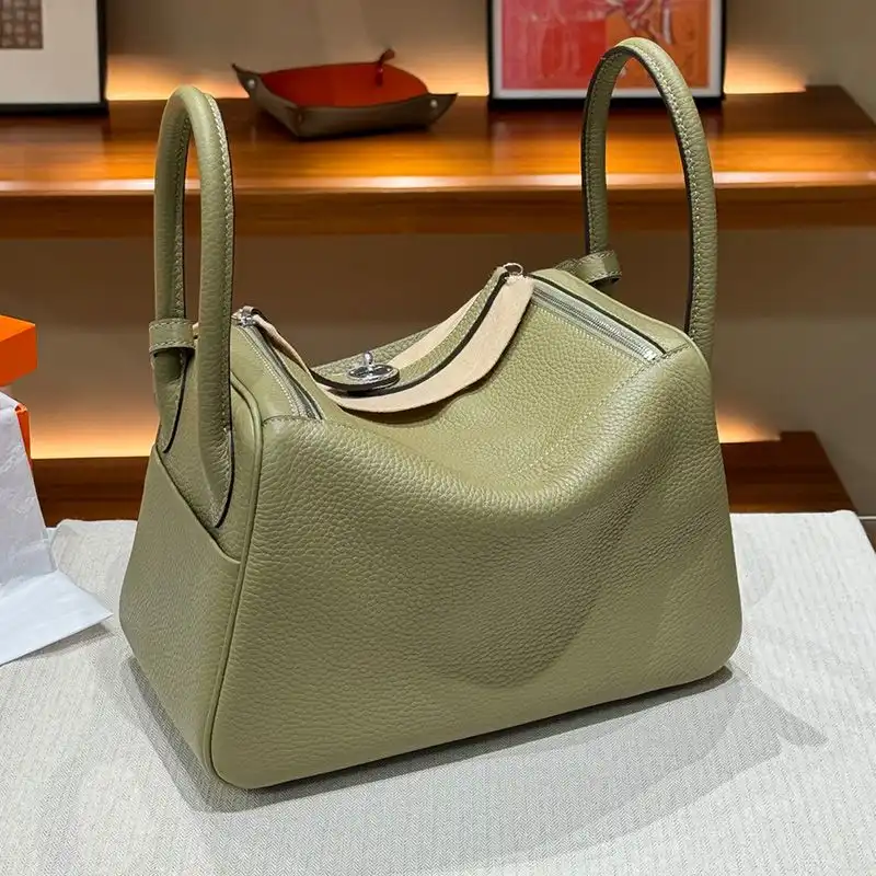 Affordable Hermes Lindy Bag Clemence Leather Palladium Hardware In Olive 0130