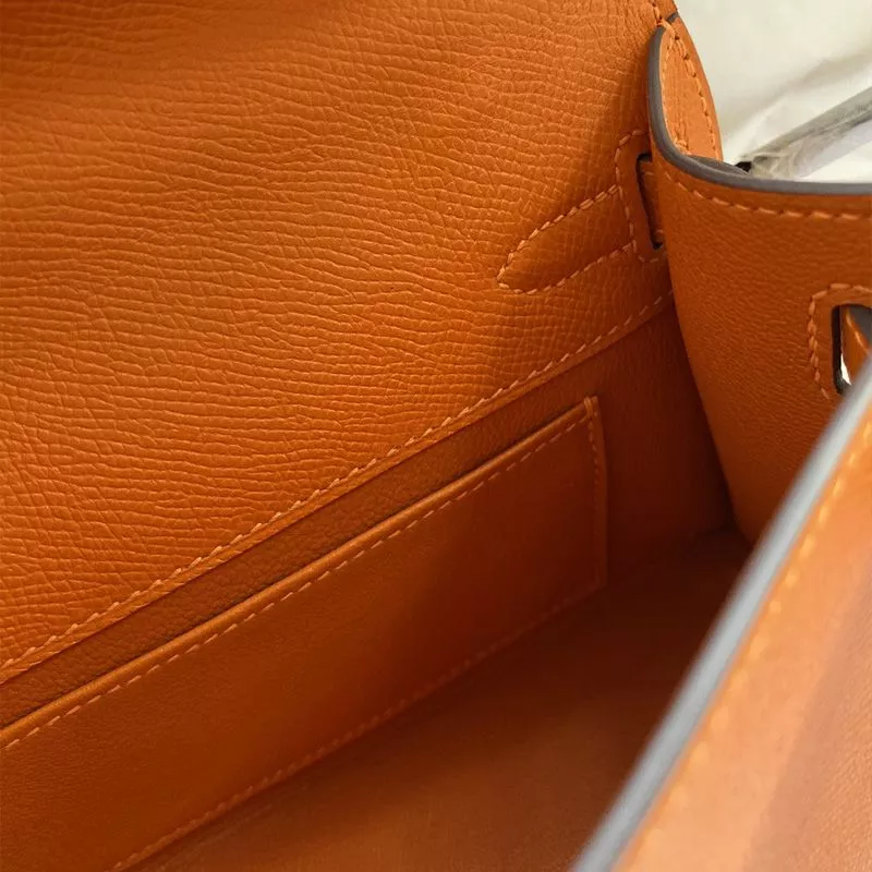 Affordable Hermes Kelly Pochette Epsom Leather Gold Hardware In Orange 0114