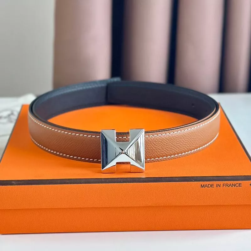 Cheap Hermes H Buckle 24 Reversible Belt Leather In Orange Black 0113