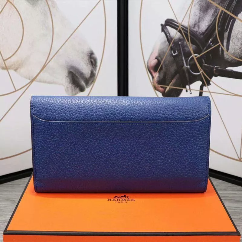 Affordable Hermes Constance Wallet Epsom Leather Palladium Hardware In Blue 0112