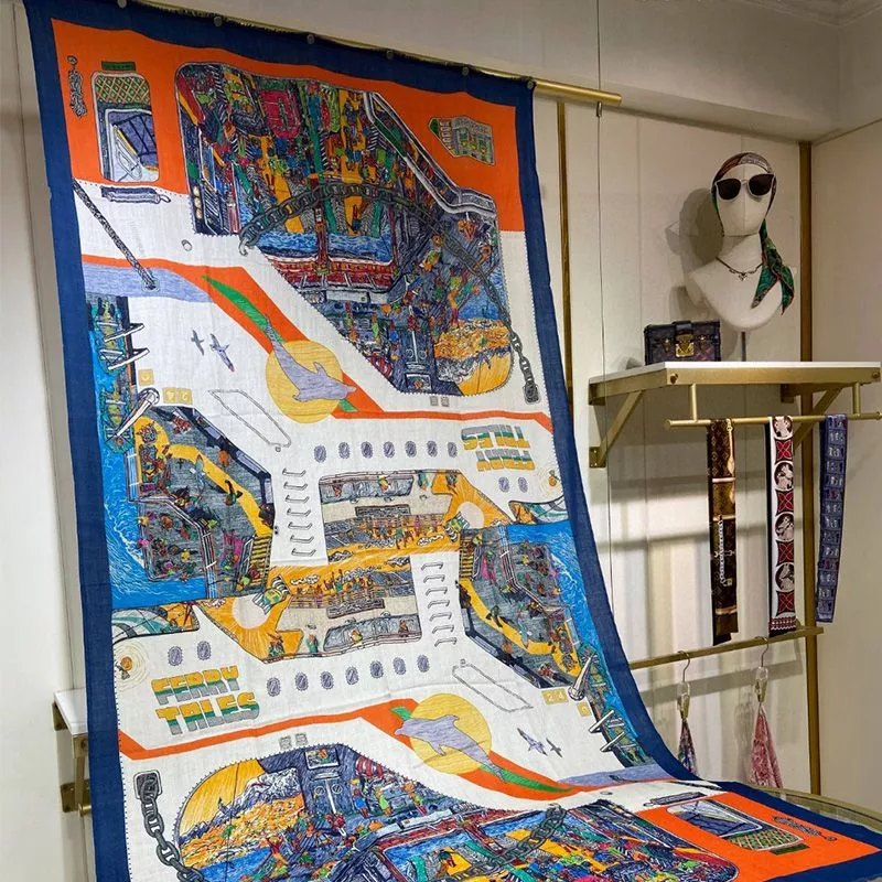 Hermes Ferry Tales Scarf In Orange 0112