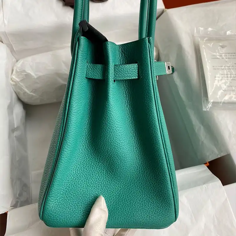 Affordable Hermes Birkin Bag Togo Leather Palladium Hardware In Malachite Green 0126