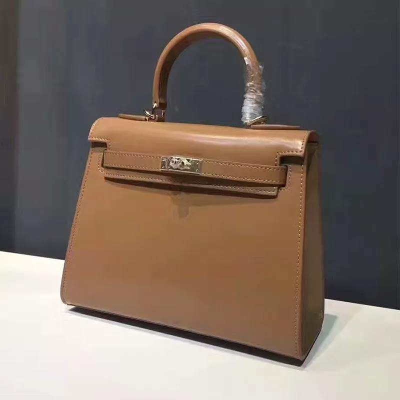 Hermes Kelly Bag Box Leather Gold Hardware In Brown 0114