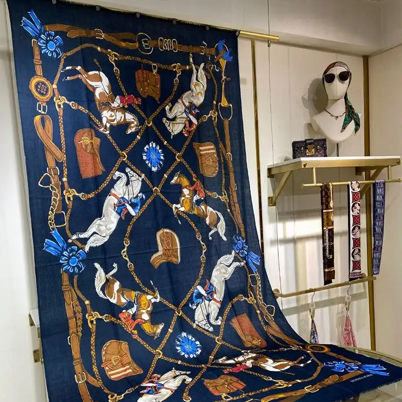 Hermes Spectacle Equestre Scarf In Blue 0127