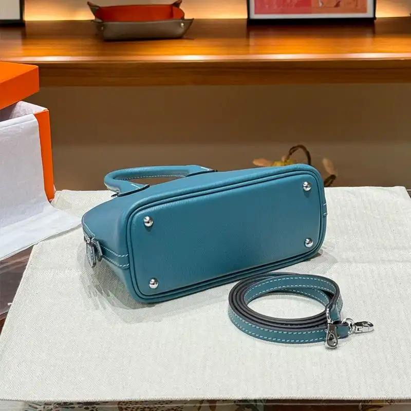 Affordable Hermes Mini Bolide Bag Chevre Leather Palladium Hardware In Blue 0131