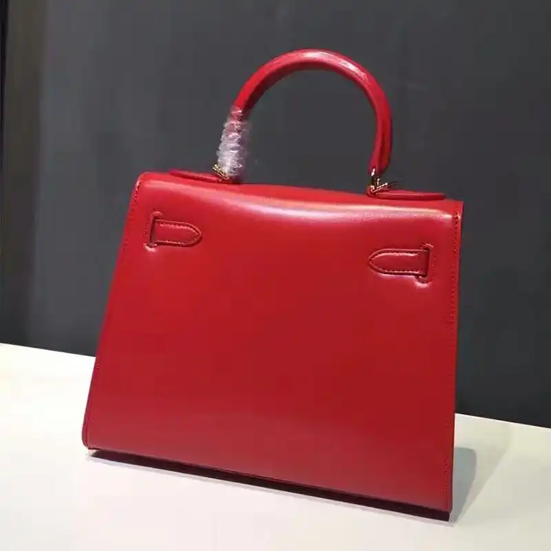 Affordable Hermes Kelly Bag Box Leather Gold Hardware In Red 0122