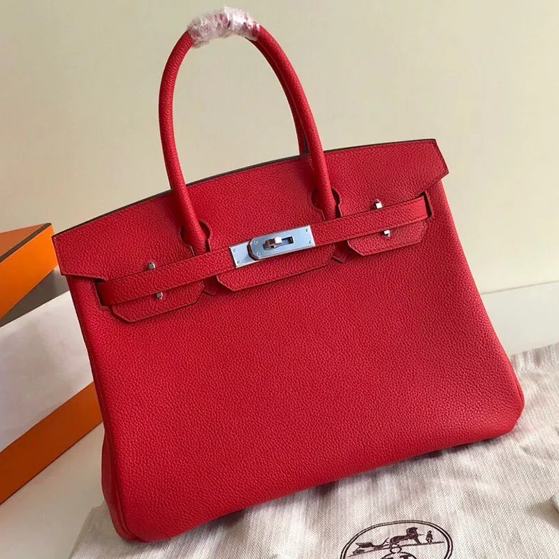 Cheap Hermes Birkin Bag Togo Leather Palladium Hardware In Red 0120