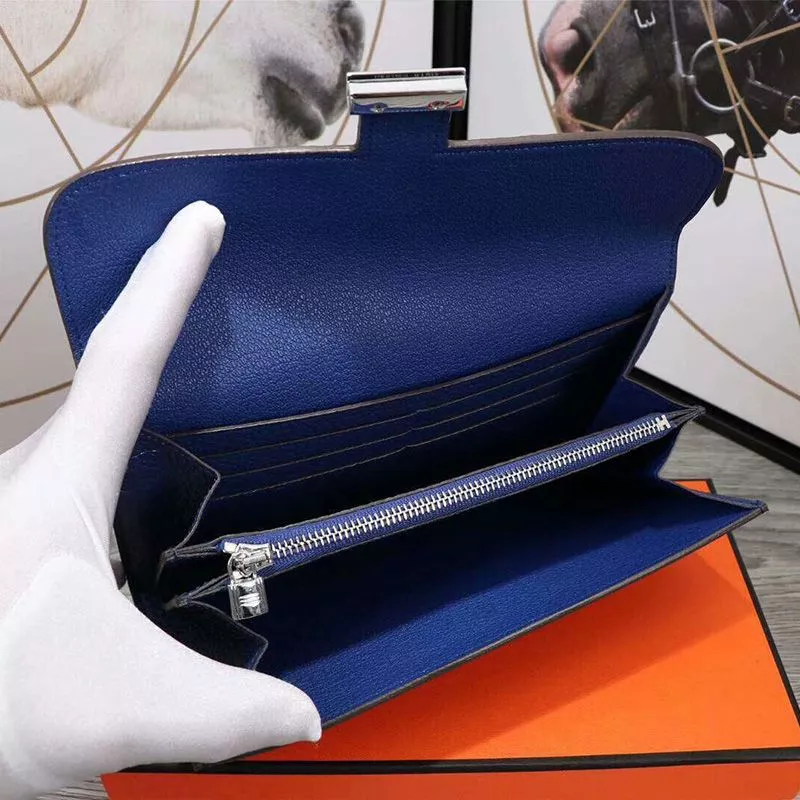 Affordable Hermes Constance Wallet Epsom Leather Palladium Hardware In Blue 0112