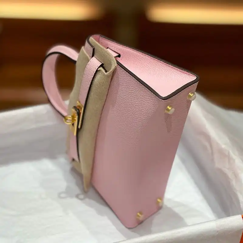 Affordable Hermes Mini Kelly II Bag Epsom Leather Gold Hardware In Pink 0128