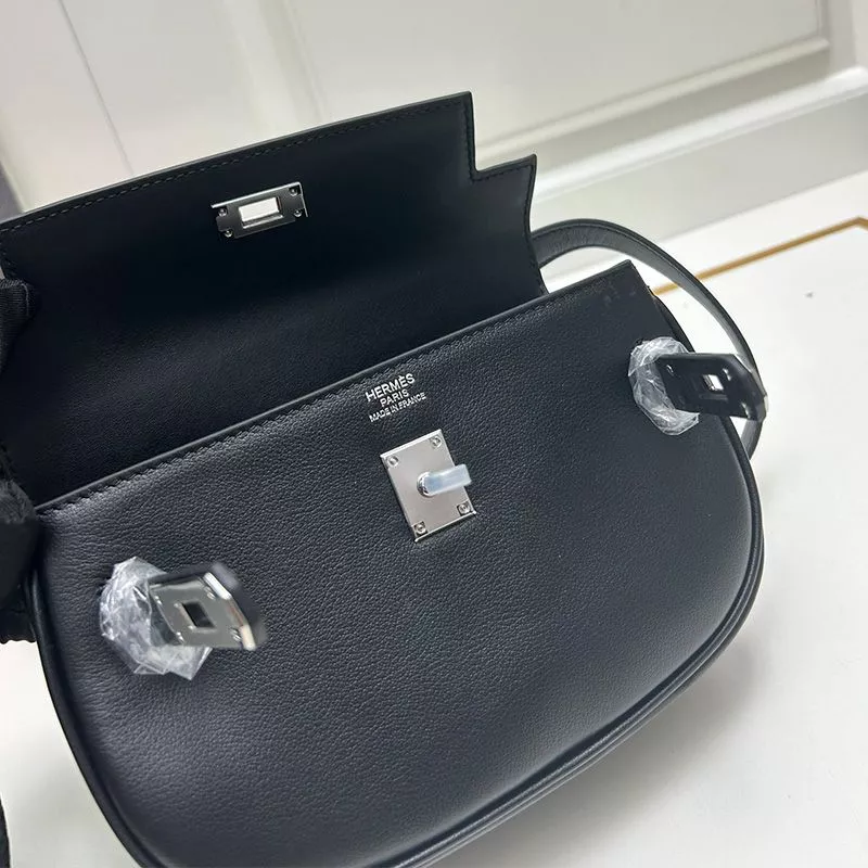 Affordable Hermes kelly Moove Bag Swift Leather Palladium Hardware In Black 0114