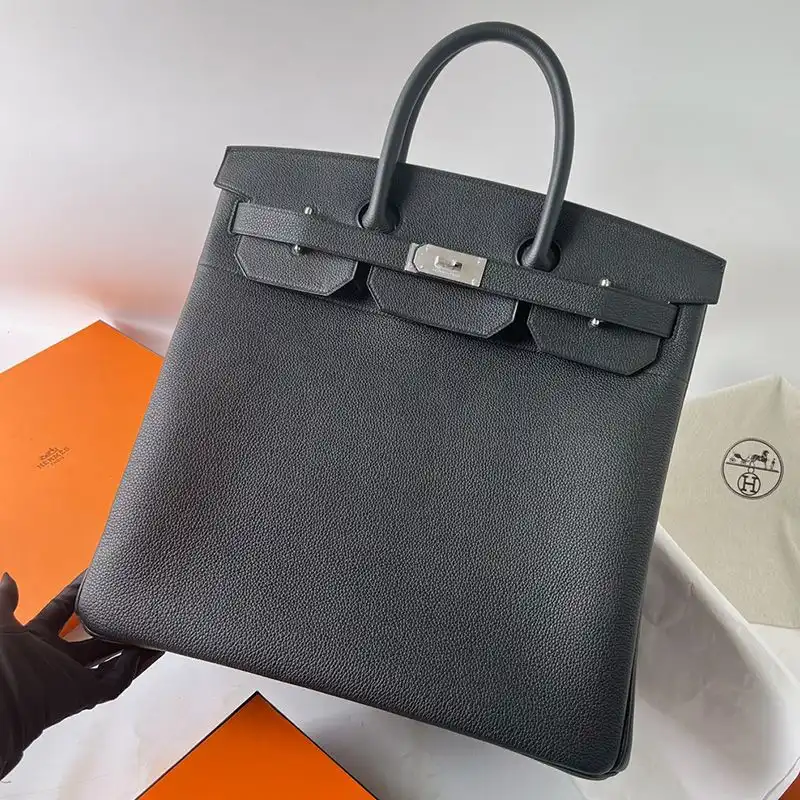 Hermes Birkin HAC Bag Togo Leather Palladium Hardware In Black 0126