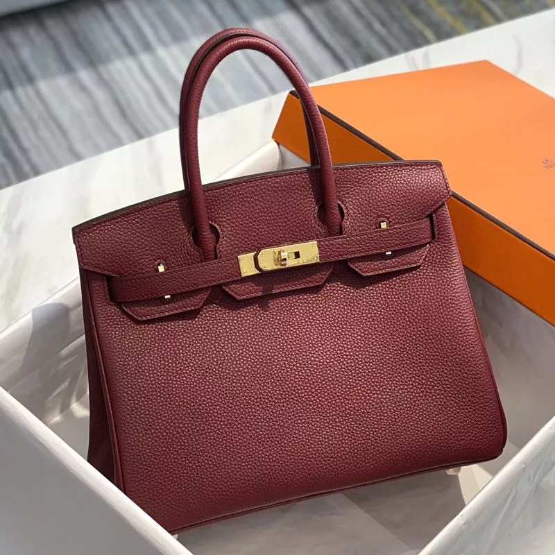 Affordable Hermes Birkin Bag Togo Leather Gold Hardware In Burgundy 0120