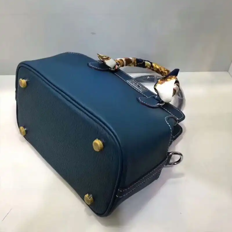 Affordable Hermes Toolbox Bag Swift Leather Palladium Hardware In Blue 0130