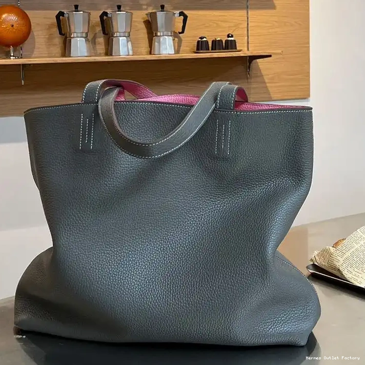 Cheap Double In Leather Grey Hermes Clemence Bag Pink Sens 0213