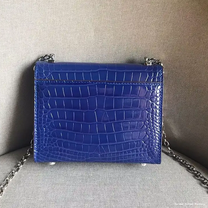 Affordable Bag Alligator Palladium Blue Chaine Mini In Hardware Leather Verrou Hermes 0208