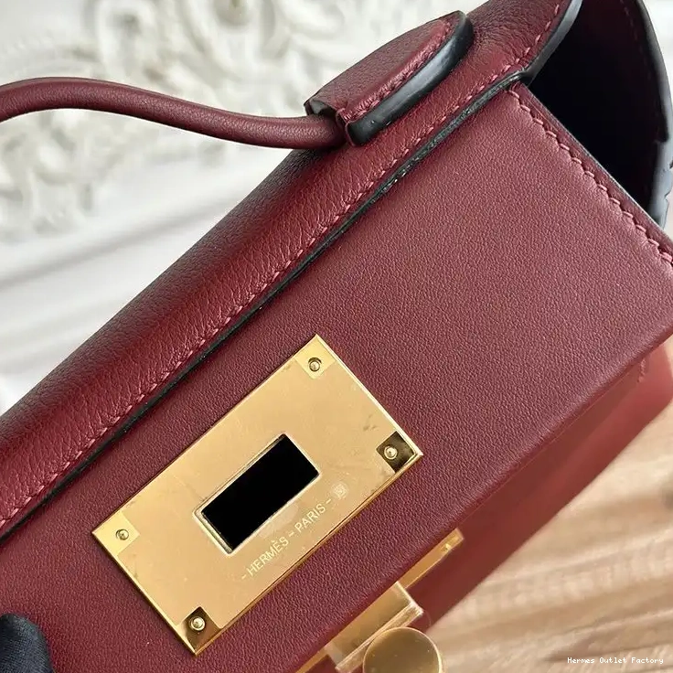 Affordable Bag Gold Swift 24 24 Evercolor Burgundy Mini Leather Hardware Hermes In 0208