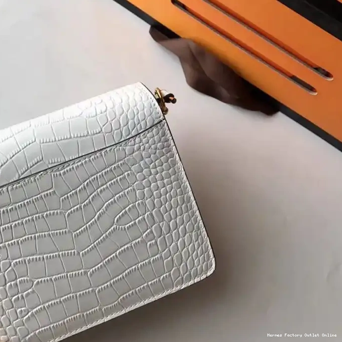 Affordable In Bag Leather Roulis Alligator White Hermes Hardware Gold 0221