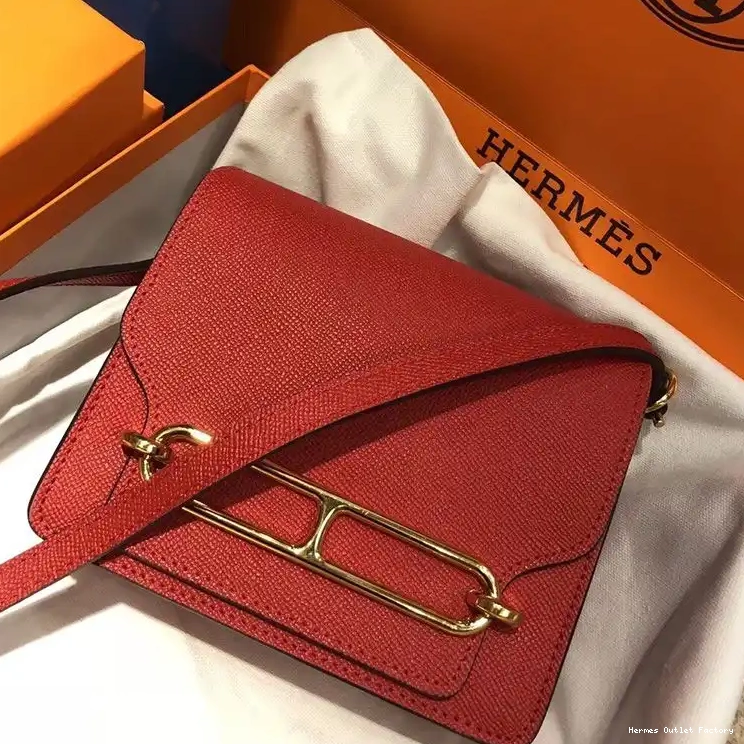 Affordable In Hardware Roulis Gold Red Bag Hermes Epsom Leather 0219