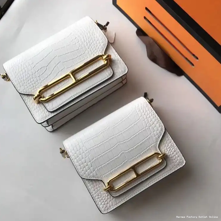 Affordable In Bag Leather Roulis Alligator White Hermes Hardware Gold 0221