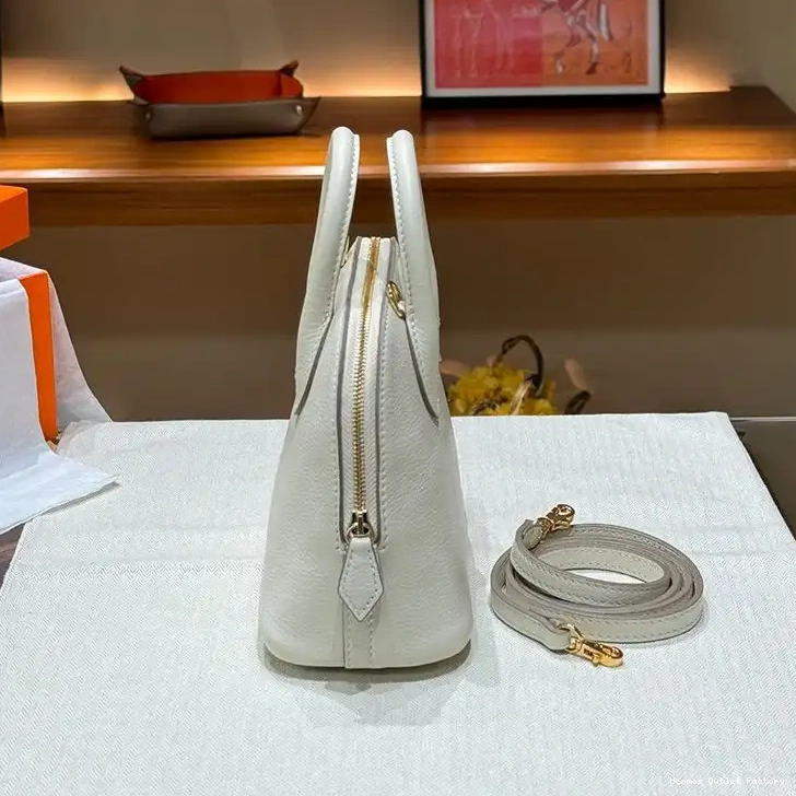 Affordable Gold Hermes White In Mini Chevre Bolide Leather Hardware Bag 0216