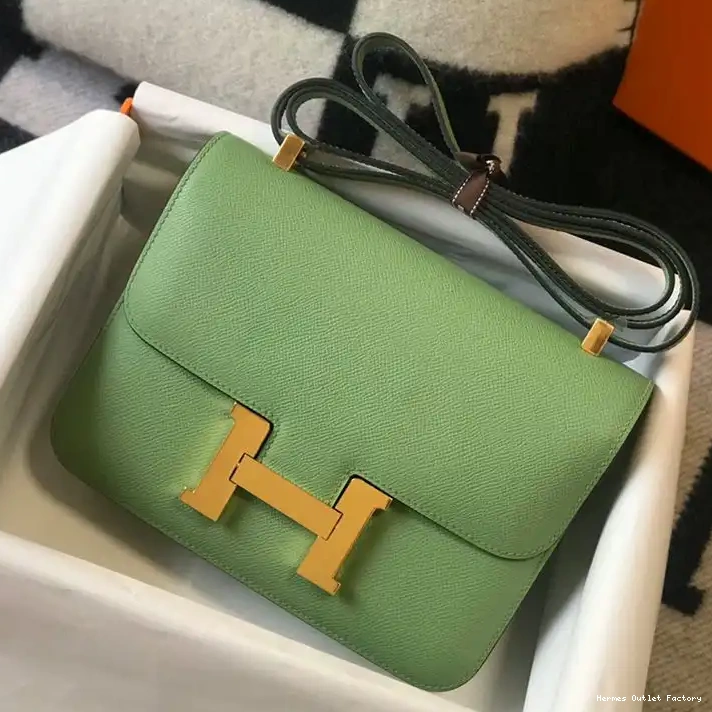 Cheap Hermes Constance In Green Hardware Epsom Bag Mint Gold Leather 0219