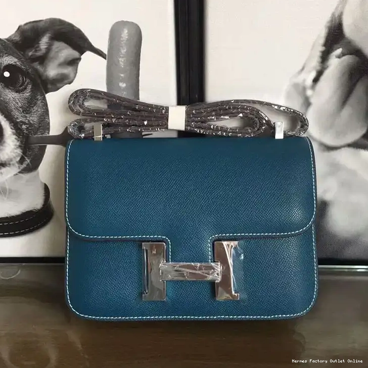 Affordable Hermes Teal Bag Hardware Leather Palladium Constance In Epsom 0212