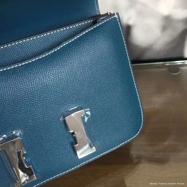 Affordable Hermes Teal Bag Hardware Leather Palladium Constance In Epsom 0212