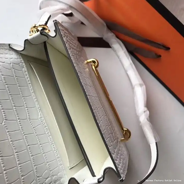 Affordable In Bag Leather Roulis Alligator White Hermes Hardware Gold 0221