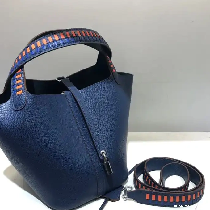 Affordable Navy Hardware Picotin Epsom Palladium Lock Leather Hermes In Blue Tressage Bag 0210