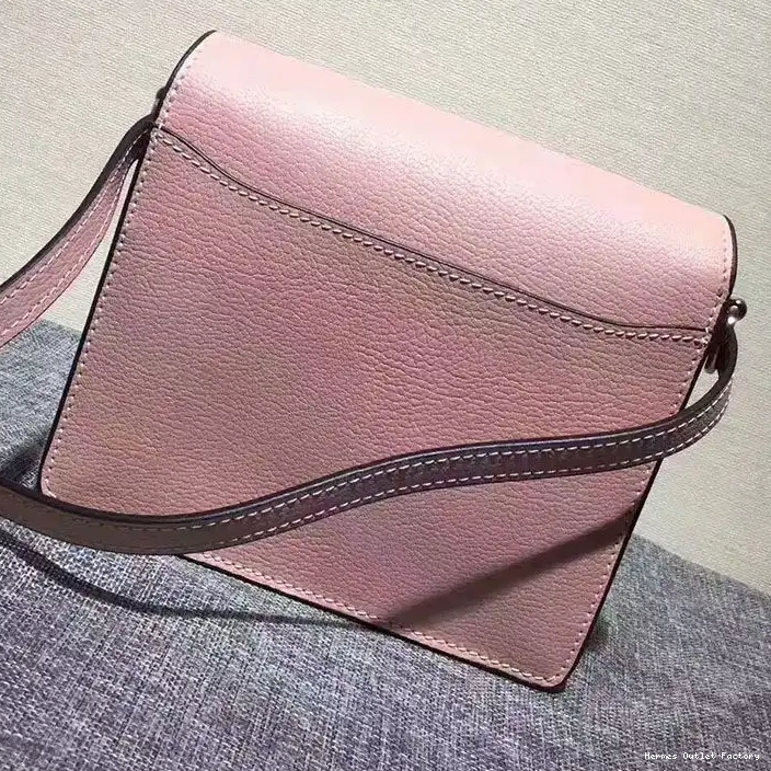 Affordable In Pink Leather Roulis Hermes Palladium Calfskin Bag Hardware 0217