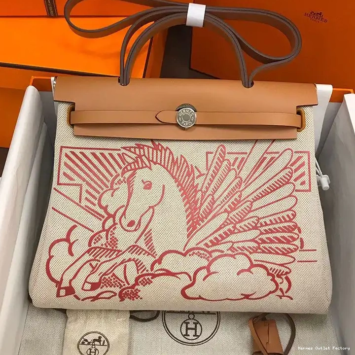 Affordable Herbag Pegasus Bag Hardware Palladium Canvas In Hermes Brown 0220