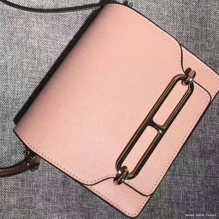 Affordable In Pink Leather Roulis Hermes Palladium Calfskin Bag Hardware 0217