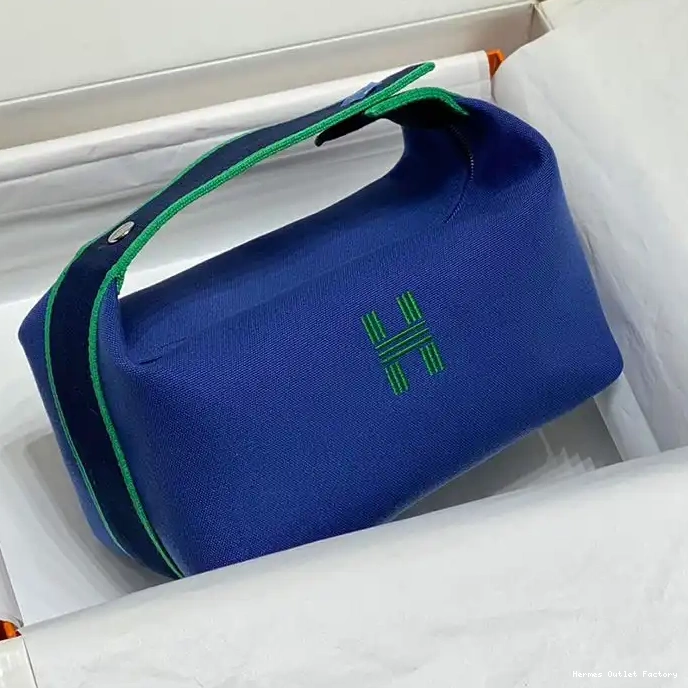 Affordable Palladium Trousse Blue In Case Hardware Bride-A-Brac Green Canvas Hermes 0222