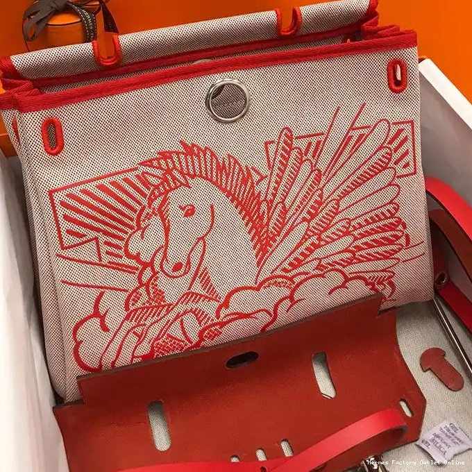 Affordable Hardware Hermes Herbag Canvas Palladium Pegasus Red Bag In 0211