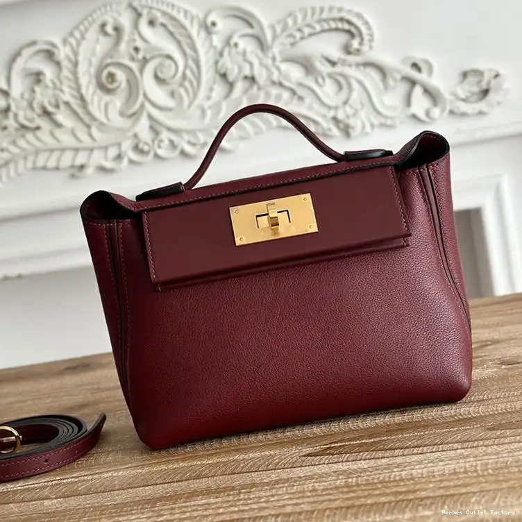 Affordable Bag Gold Swift 24 24 Evercolor Burgundy Mini Leather Hardware Hermes In 0208