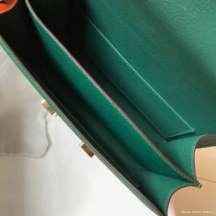 Cheap Gold In Leather Hermes Green Epsom Bag Constance Hardware 0218