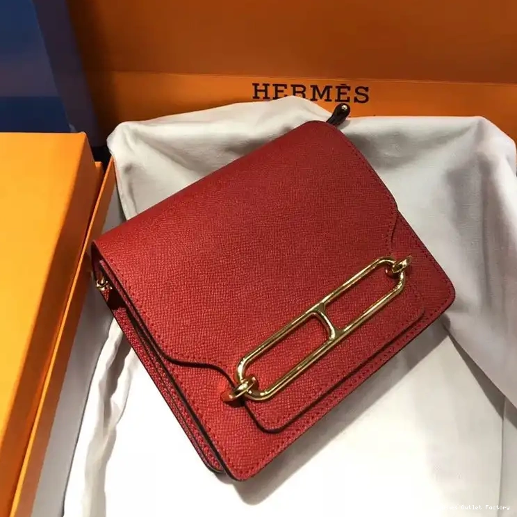 Affordable In Hardware Roulis Gold Red Bag Hermes Epsom Leather 0219