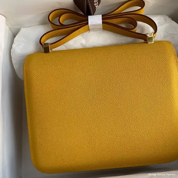 Cheap Hermes Epsom Bag Constance Hardware Leather Gold Yellow In 0220