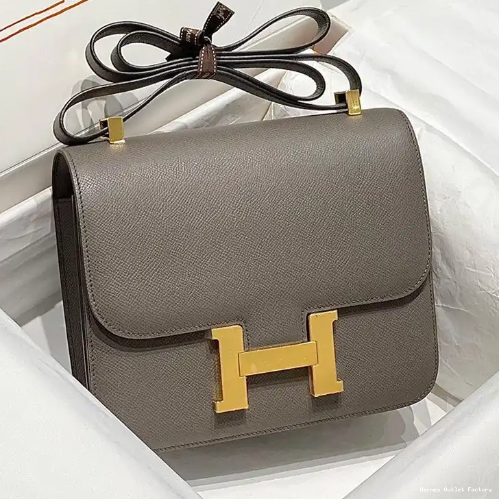 Affordable Grey Constance Etain Hardware Gold Hermes In Epsom Leather Bag 0219