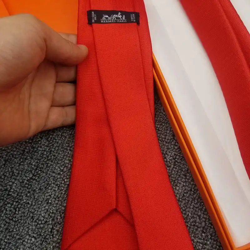 Cheap Hermes Faconnee H Bicolore Tie In Red 0203