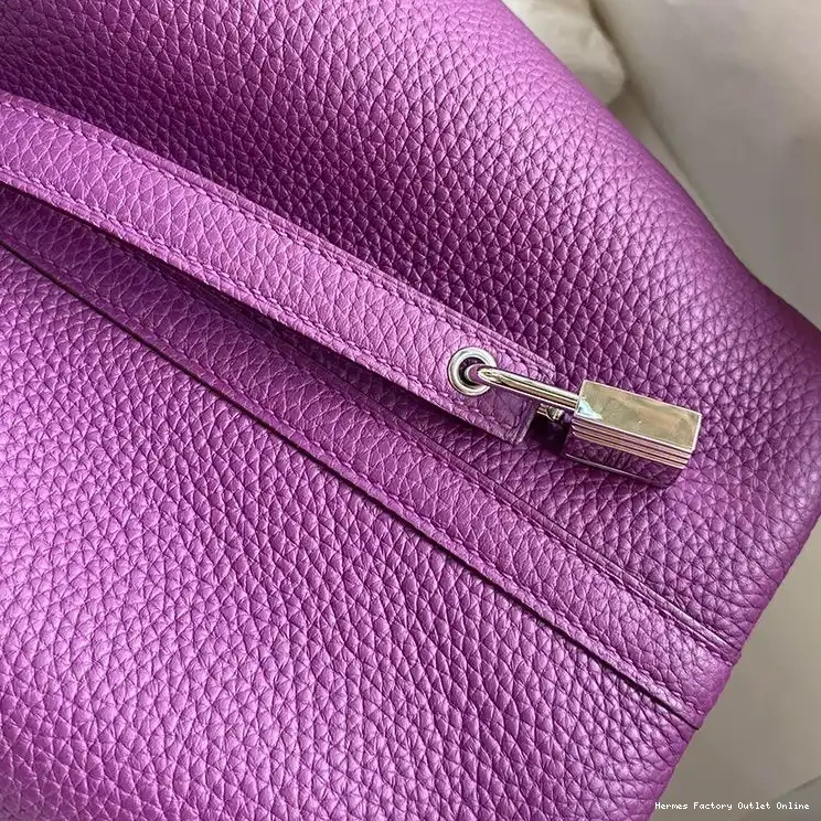 Affordable Palladium Purple Picotin In Clemence Lock Hermes Leather Bag Hardware Gold 0214