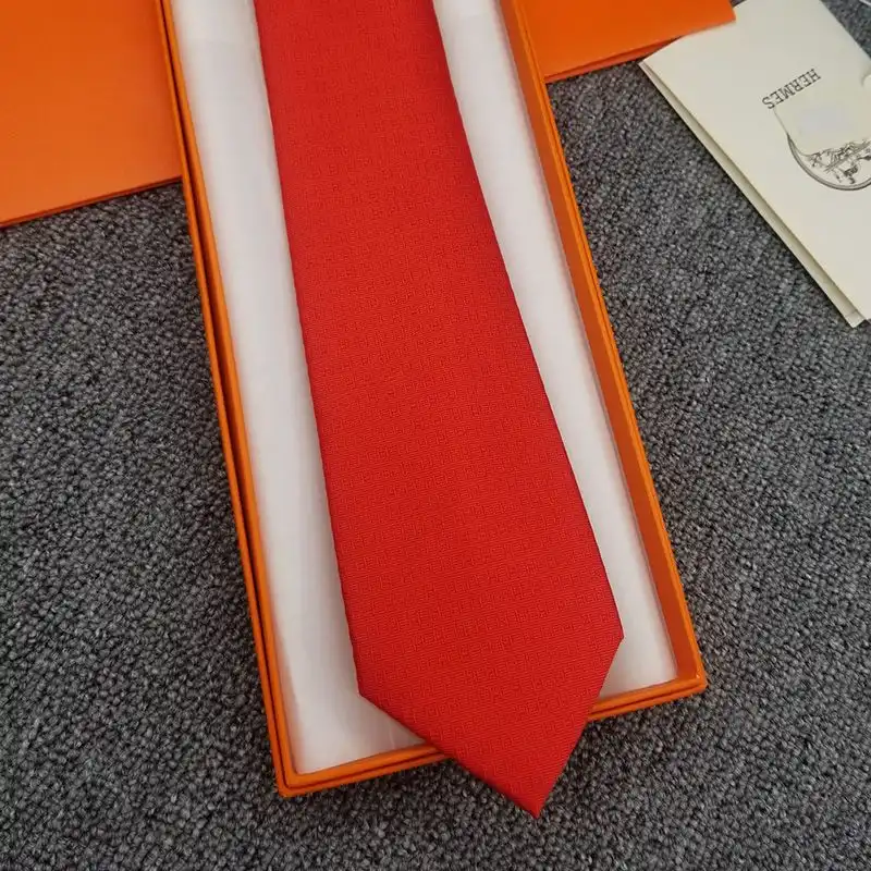 Cheap Hermes Faconnee H Bicolore Tie In Red 0203