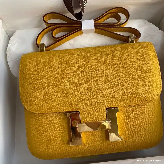 Cheap Hermes Epsom Bag Constance Hardware Leather Gold Yellow In 0220