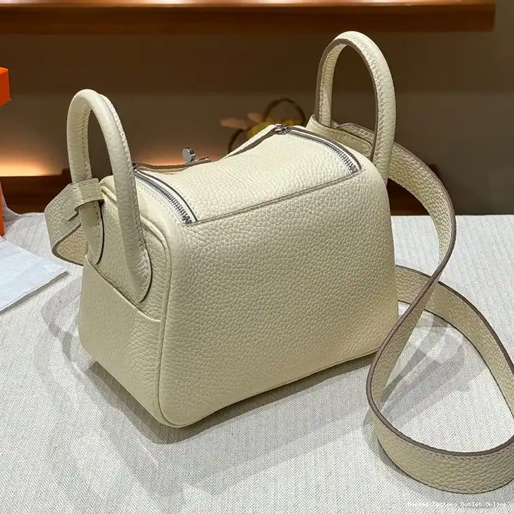 Cheap White Hermes Bag Leather Mini In Lindy Togo Palladium Hardware 0215