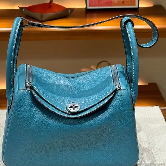 Cheap Bag Leather In Clemence Hermes Lindy Blue Hardware Palladium 0222